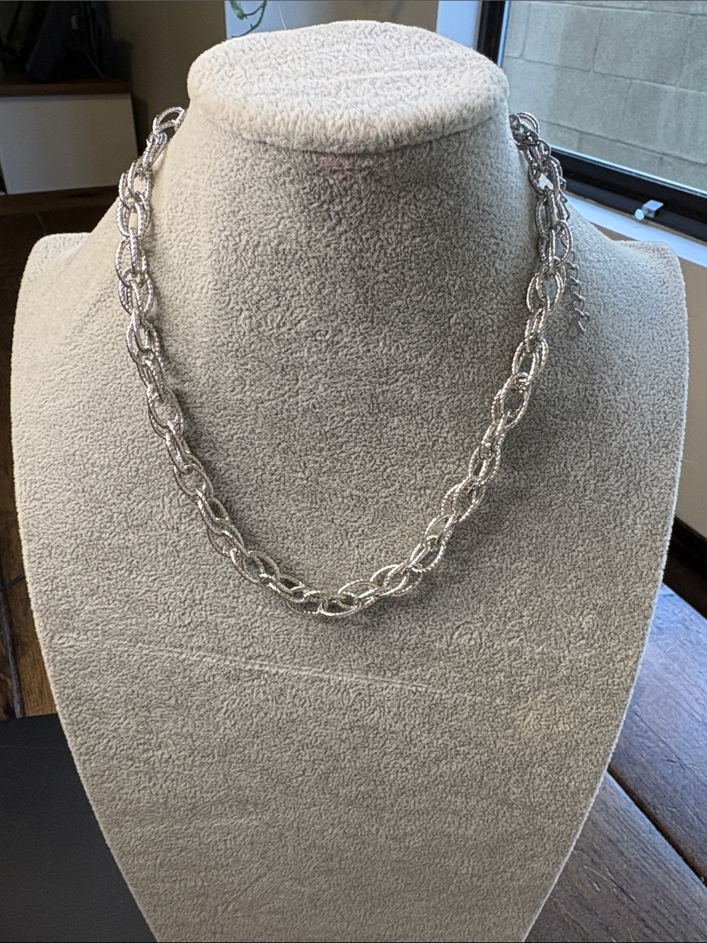 Silver Twisted Rope Chain Necklace - Women's Jewelry